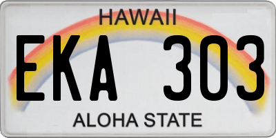 HI license plate EKA303