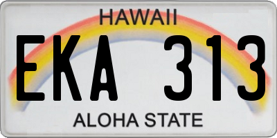 HI license plate EKA313