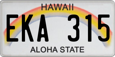 HI license plate EKA315