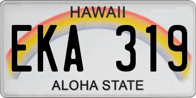 HI license plate EKA319