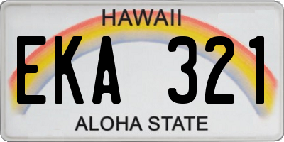 HI license plate EKA321