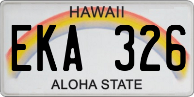 HI license plate EKA326