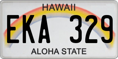 HI license plate EKA329