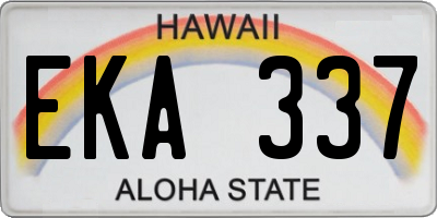 HI license plate EKA337