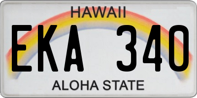 HI license plate EKA340