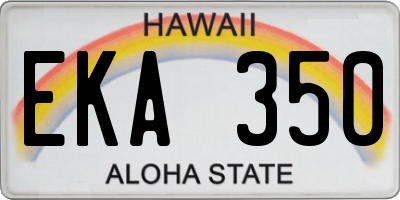 HI license plate EKA350