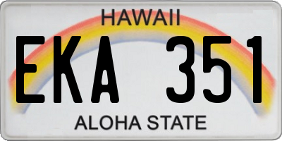 HI license plate EKA351