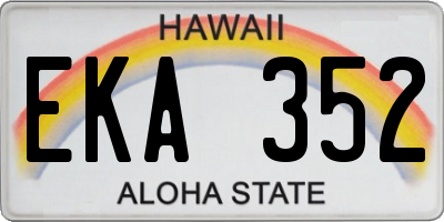 HI license plate EKA352