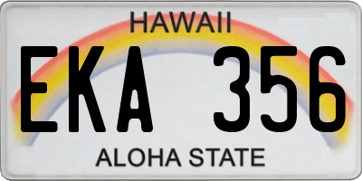 HI license plate EKA356