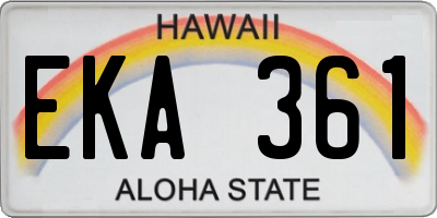 HI license plate EKA361