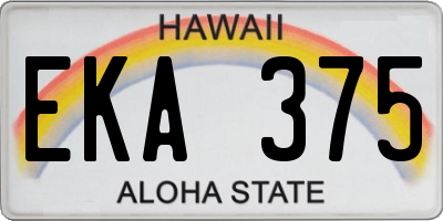 HI license plate EKA375