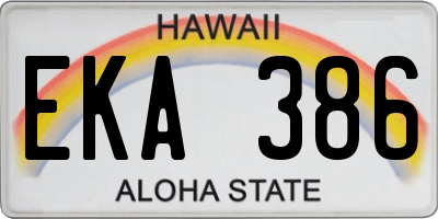 HI license plate EKA386
