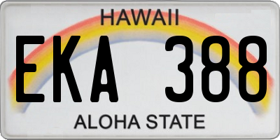 HI license plate EKA388