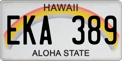 HI license plate EKA389