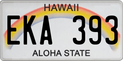 HI license plate EKA393
