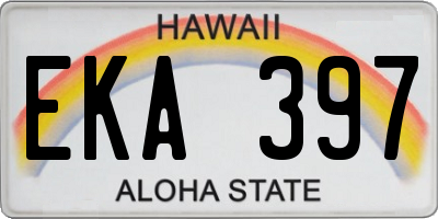 HI license plate EKA397