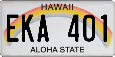 HI license plate EKA401