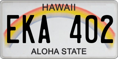 HI license plate EKA402
