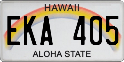 HI license plate EKA405