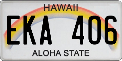 HI license plate EKA406