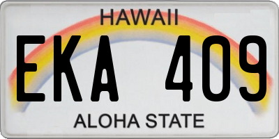 HI license plate EKA409