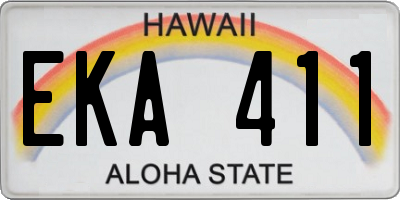 HI license plate EKA411