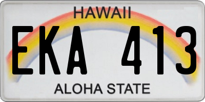 HI license plate EKA413