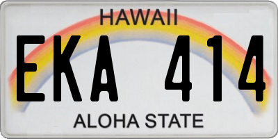 HI license plate EKA414