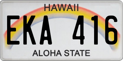 HI license plate EKA416