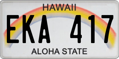 HI license plate EKA417