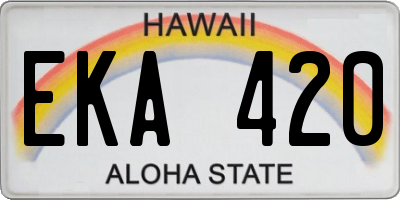 HI license plate EKA420