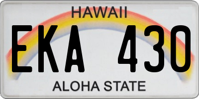 HI license plate EKA430