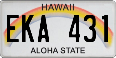 HI license plate EKA431
