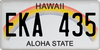HI license plate EKA435