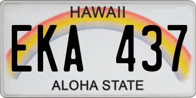 HI license plate EKA437