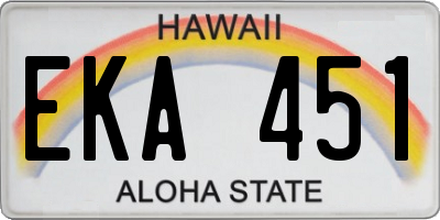 HI license plate EKA451