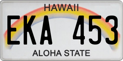 HI license plate EKA453