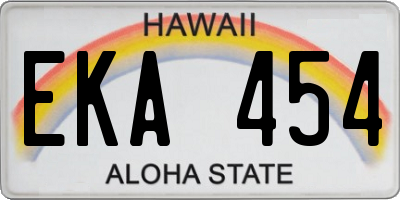 HI license plate EKA454