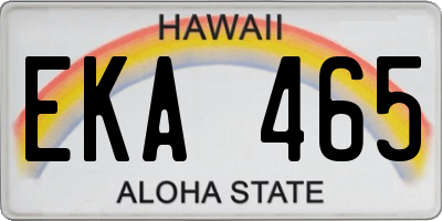 HI license plate EKA465