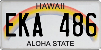 HI license plate EKA486