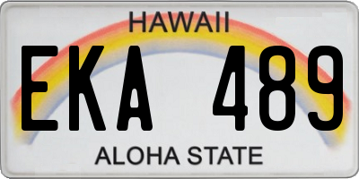 HI license plate EKA489
