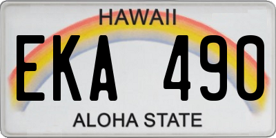 HI license plate EKA490
