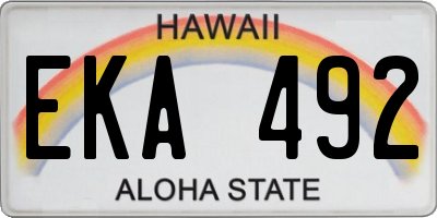 HI license plate EKA492
