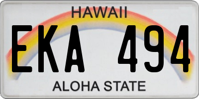 HI license plate EKA494