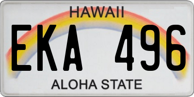 HI license plate EKA496