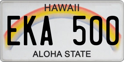HI license plate EKA500