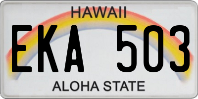 HI license plate EKA503