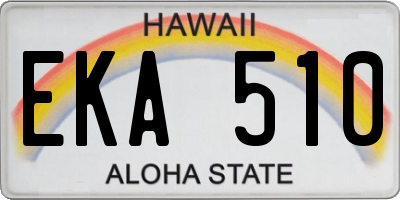 HI license plate EKA510