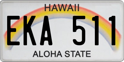 HI license plate EKA511