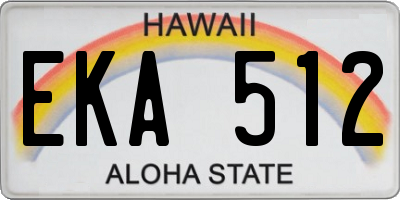 HI license plate EKA512